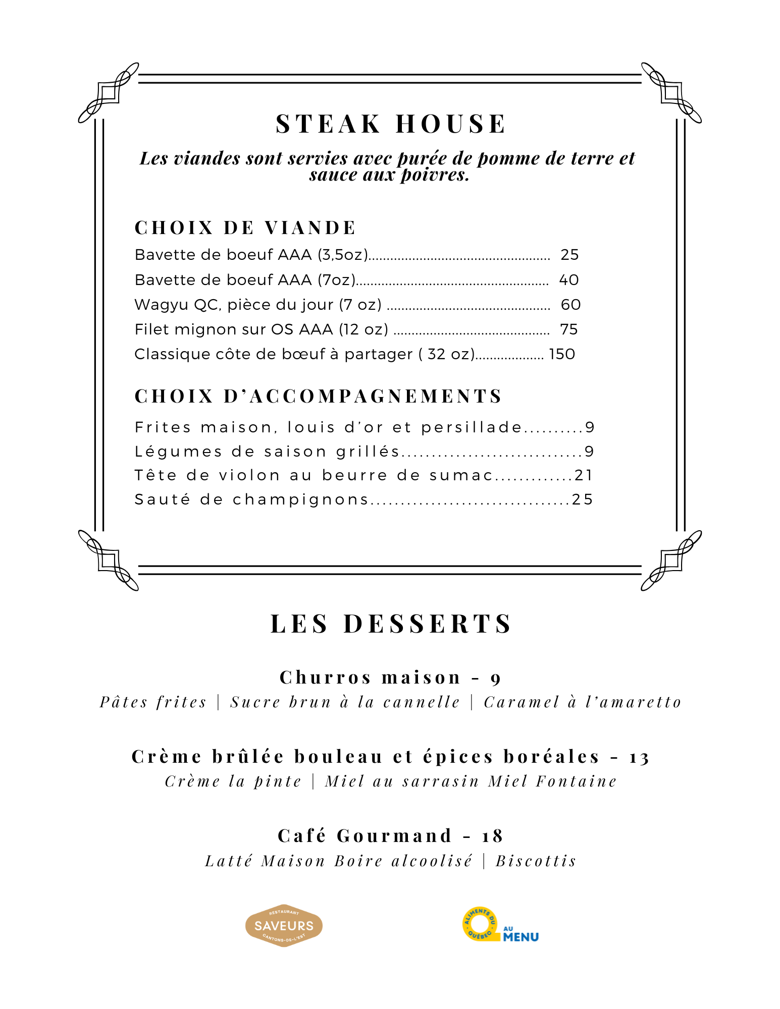 Steak House & Desserts