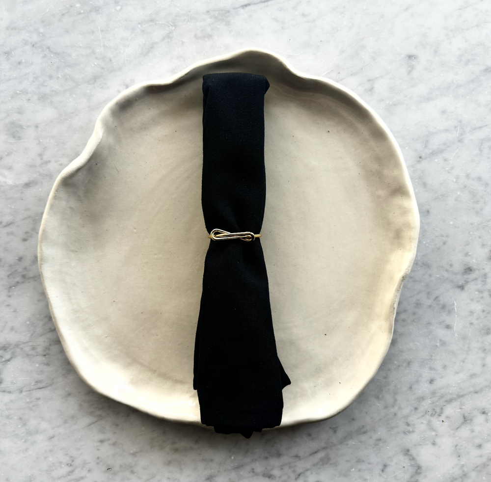 Poterie - Grande assiette crème